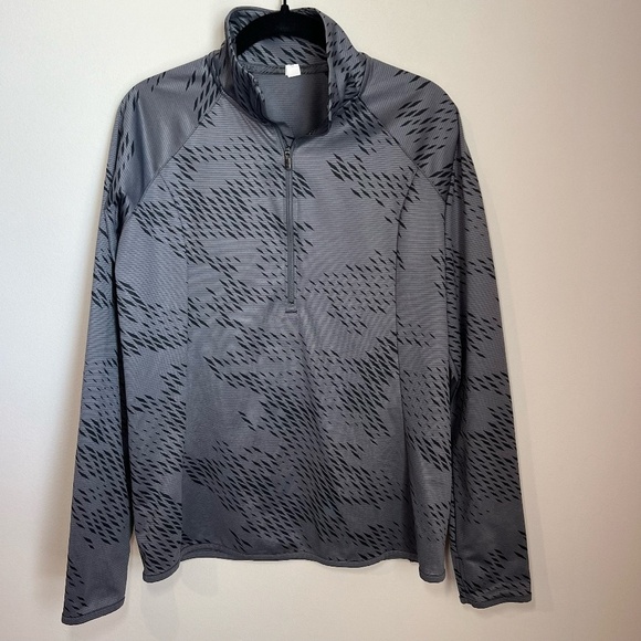 Under Armour Womens Heat Gear Fitted 1/2 Zip Pull Over Allover Print Gray Medium - Picture 1 of 13